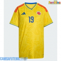 Camisa de time de futebol Colômbia Rafael Santos Borre #19 Replicas 1º Equipamento Feminina Mundo 2026 Manga Curta